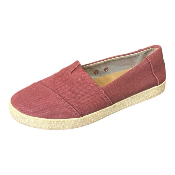 Toms Shoes - Toms Women’s Maroon Slip-On Canvas Flats Size 8